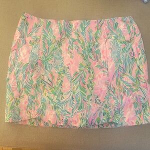 Lilly Pulitzer Pink and Green Mini Skirt